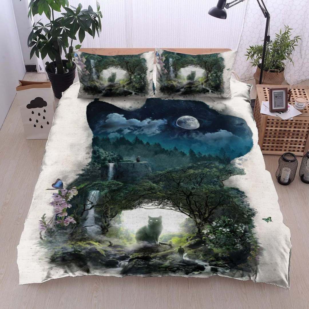 Cat Moon Bedding Set