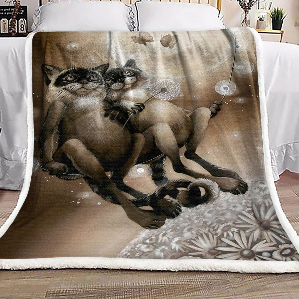 Cat Moon Sherpa Fleece Blanket
