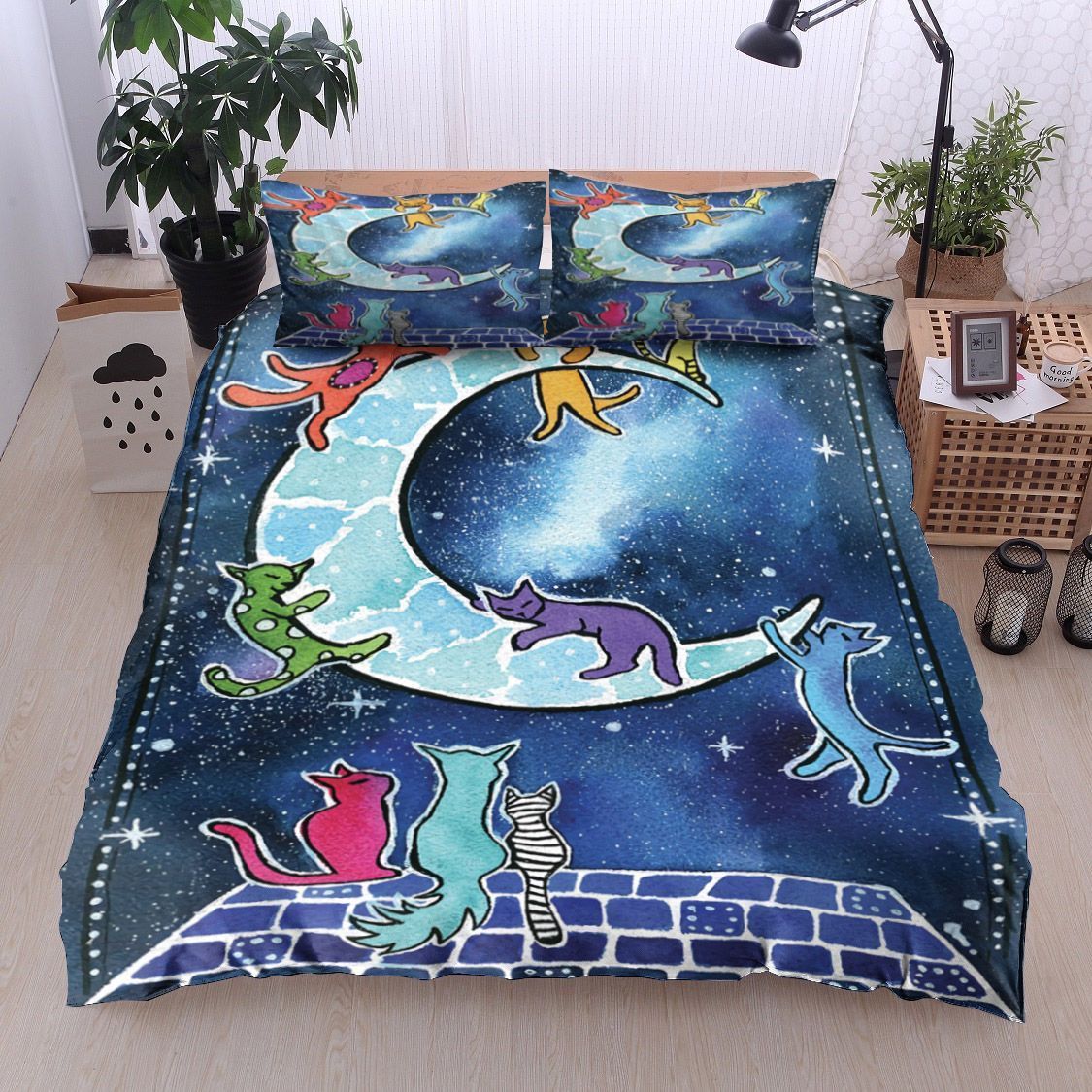 Cat Moon Riders Bedding Set