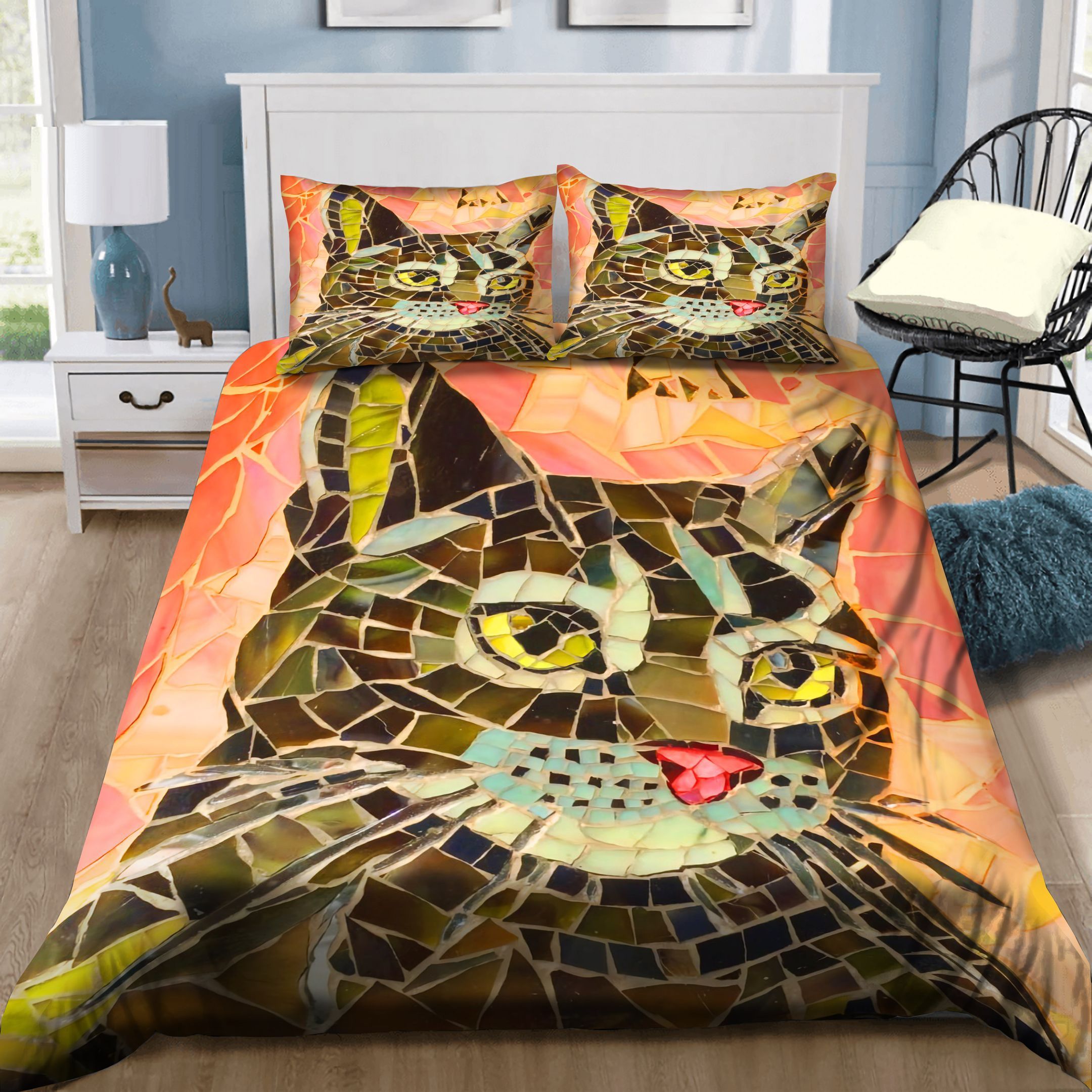 Cat Mosaic Art Bedding Set