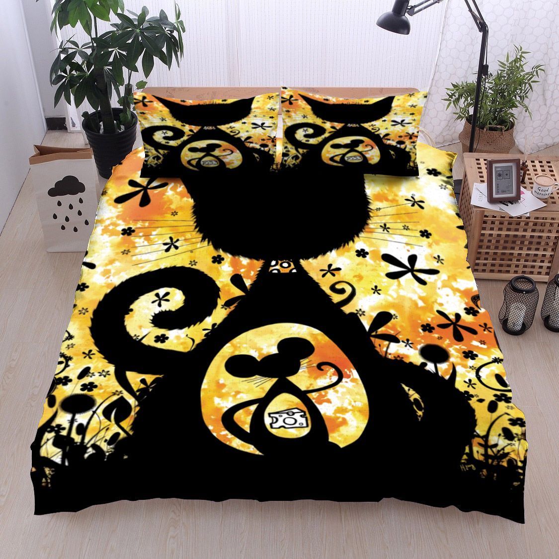Cat Mouse Cheese Bedding Set