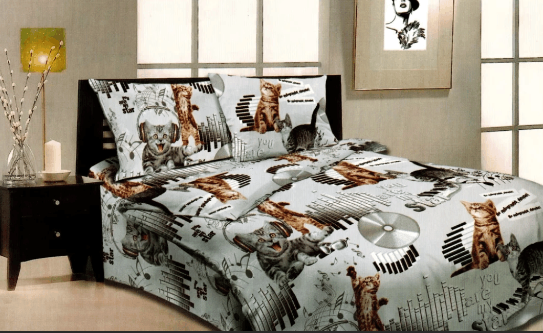 Cat Music Bedding Set