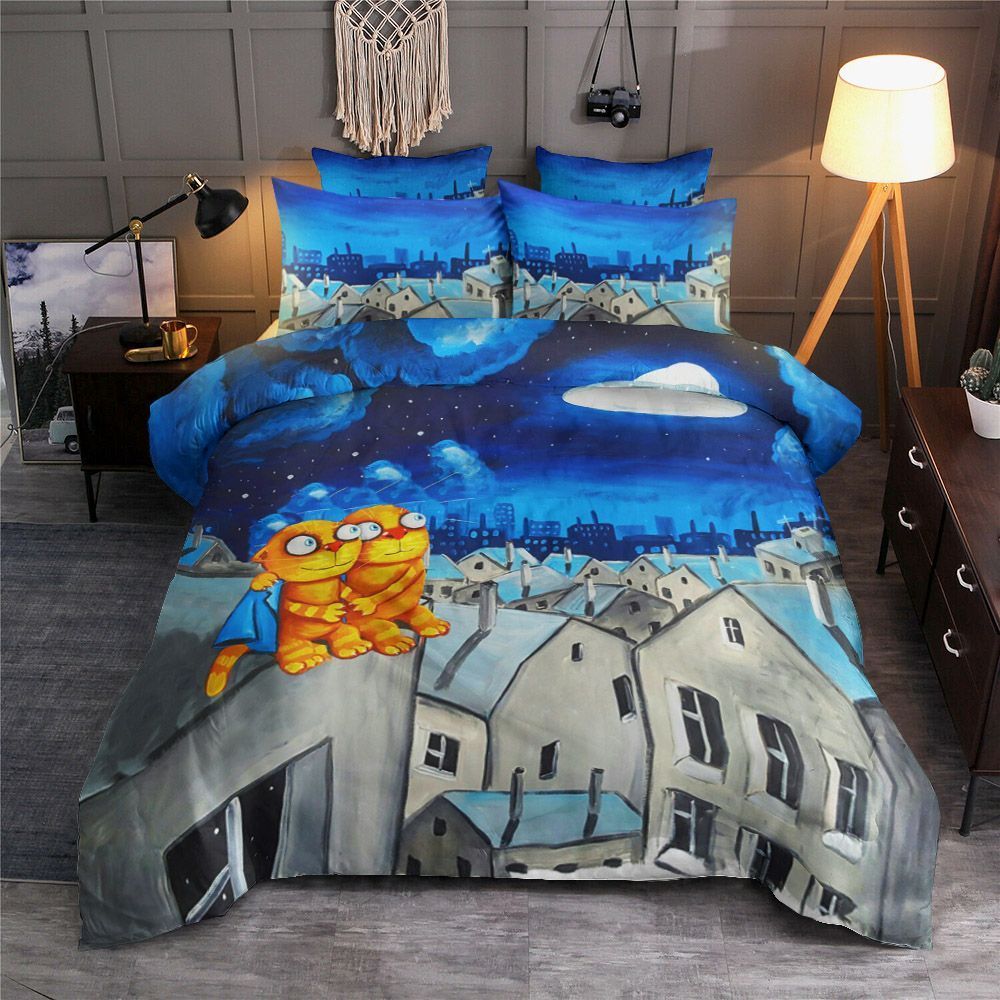 Cat Night House Bedding Set