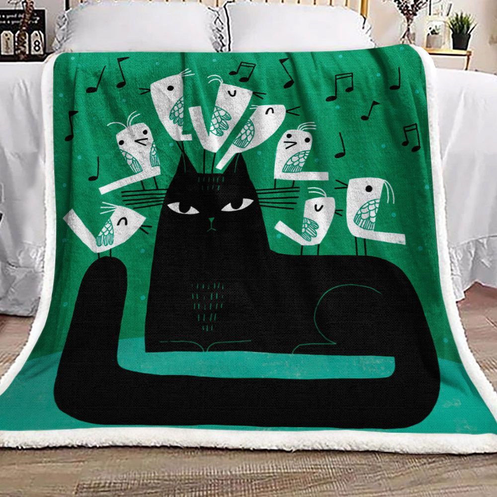 Cat Sherpa Fleece Blanket