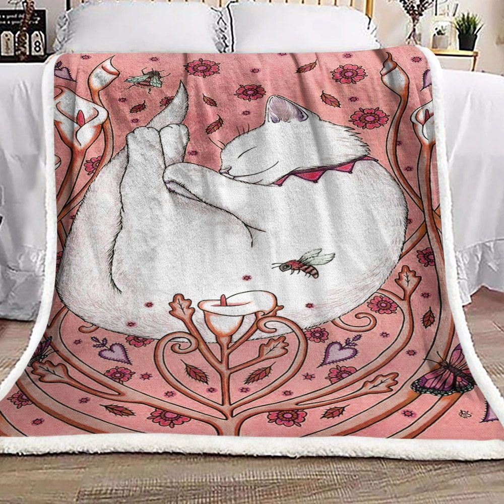 Cat Sherpa Fleece Blanket