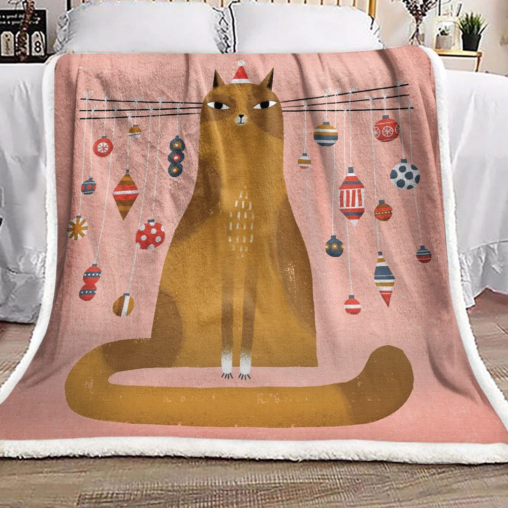 Cat Sherpa Fleece Blanket