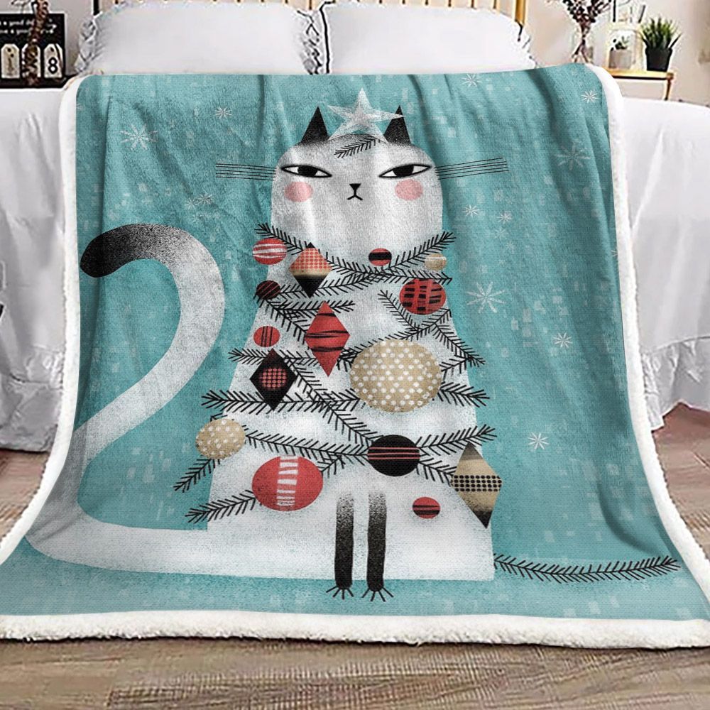 Cat Sherpa Fleece Blanket