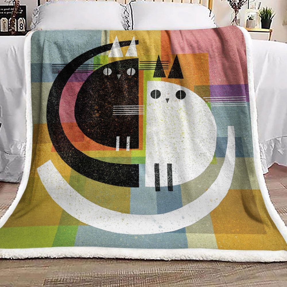Cat Sherpa Fleece Blanket