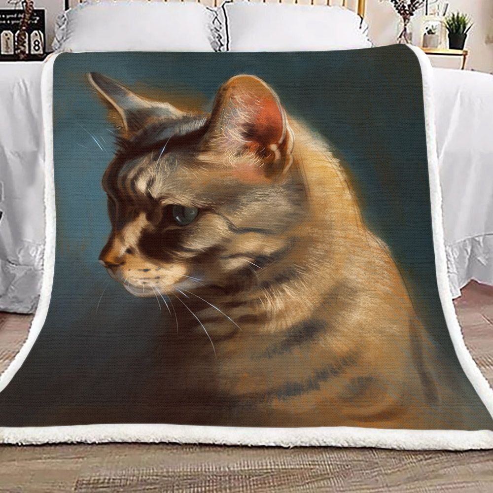 Cat Sherpa Fleece Blanket