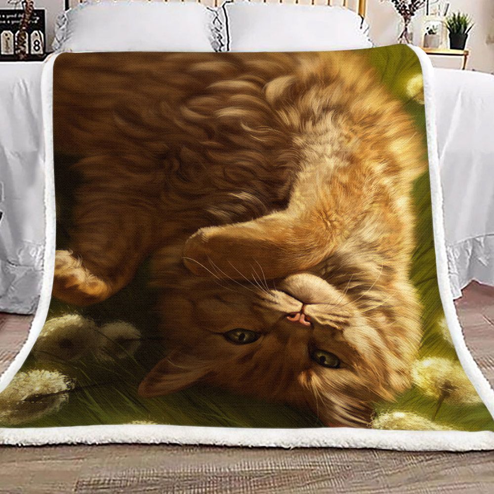 Cat Sherpa Fleece Blanket