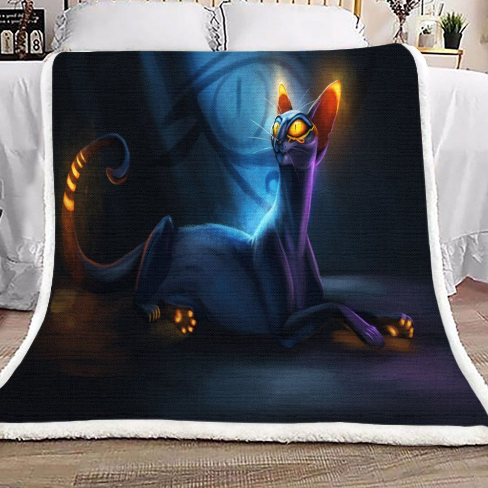 Cat Sherpa Fleece Blanket