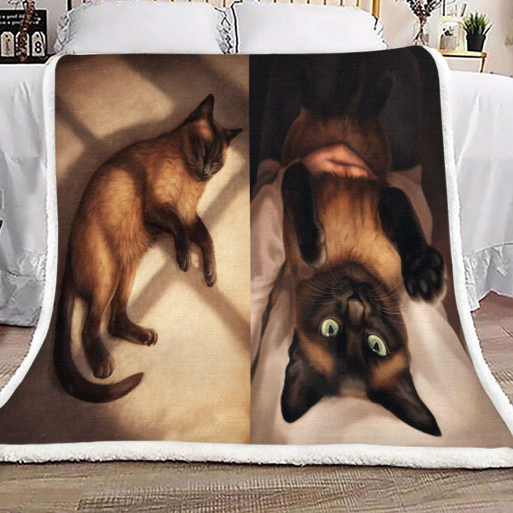 Cat Sherpa Fleece Blanket