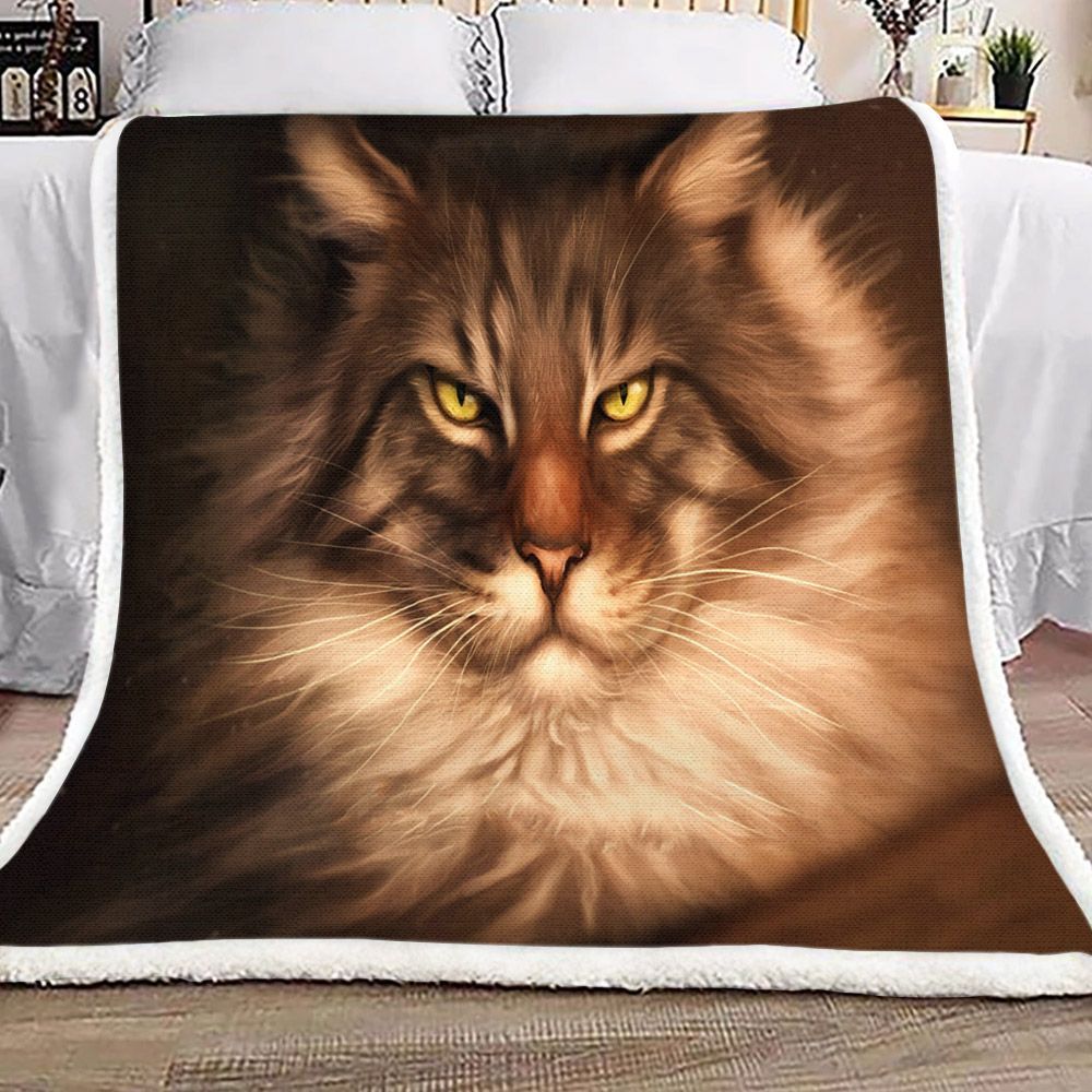 Cat Sherpa Fleece Blanket