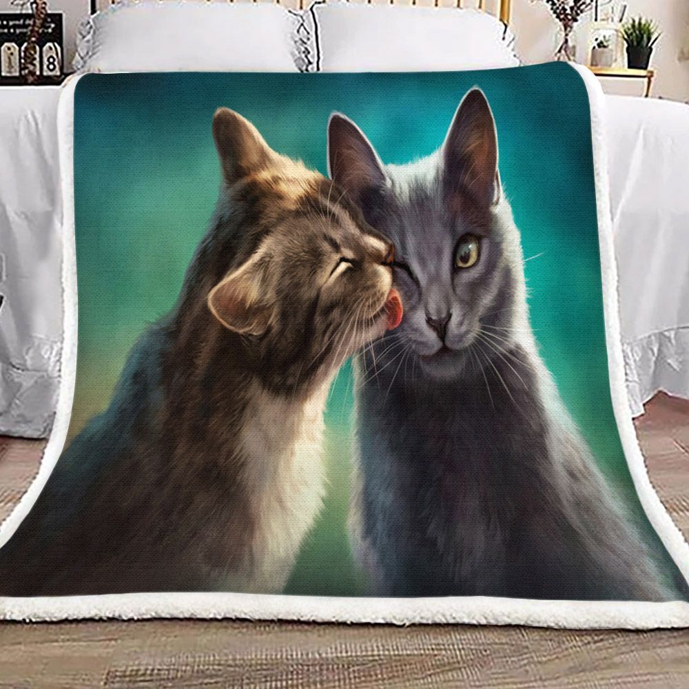 Cat Sherpa Fleece Blanket