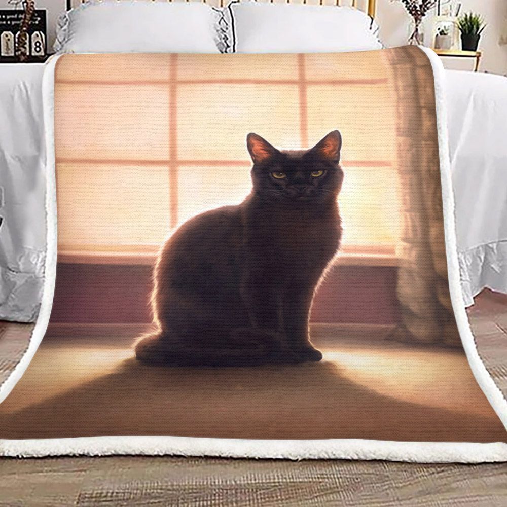Cat Sherpa Fleece Blanket
