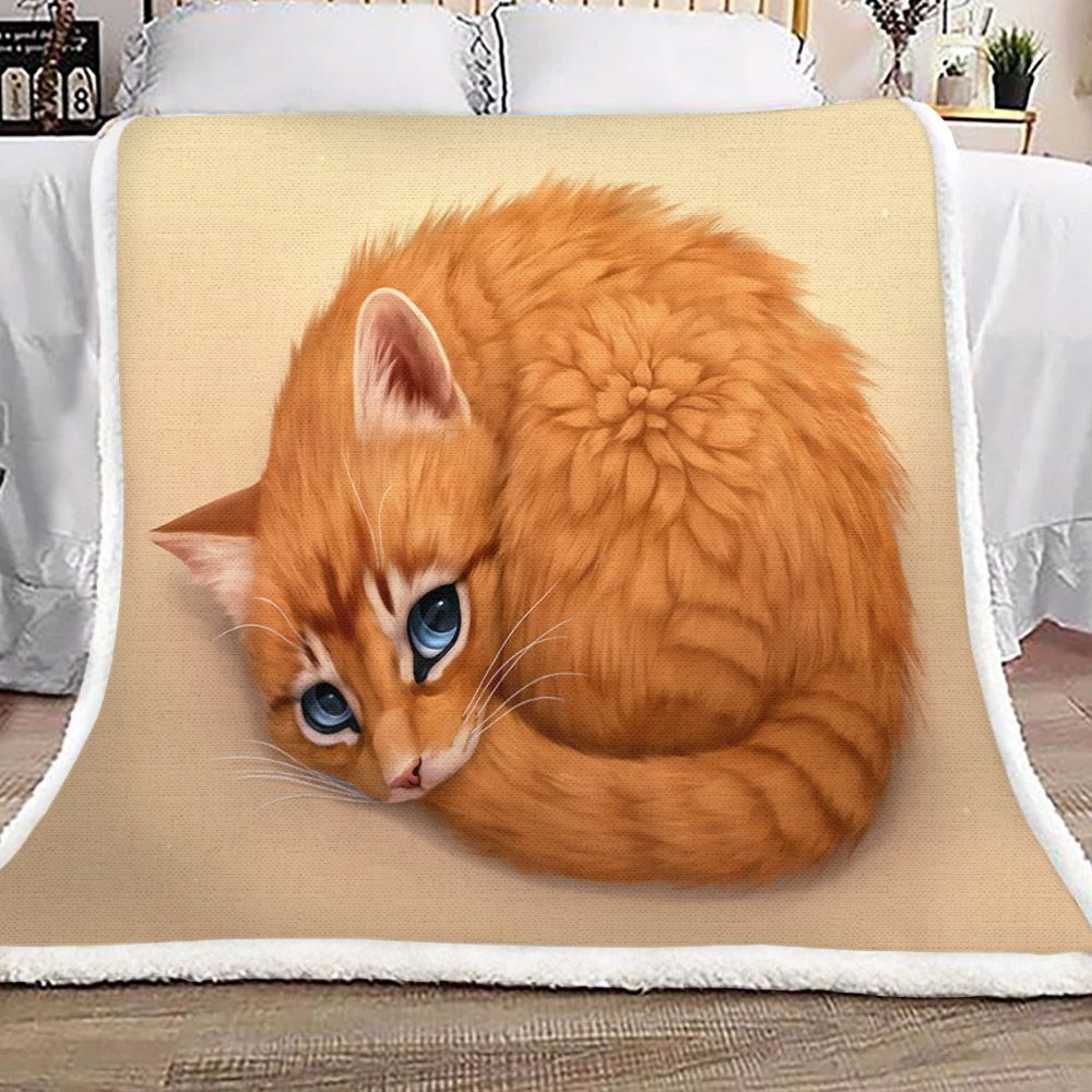 Cat Sherpa Fleece Blanket