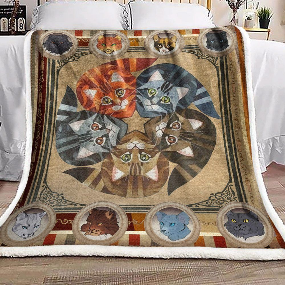 Cat Sherpa Fleece Blanket