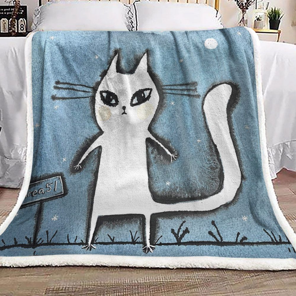 Cat Sherpa Fleece Blanket