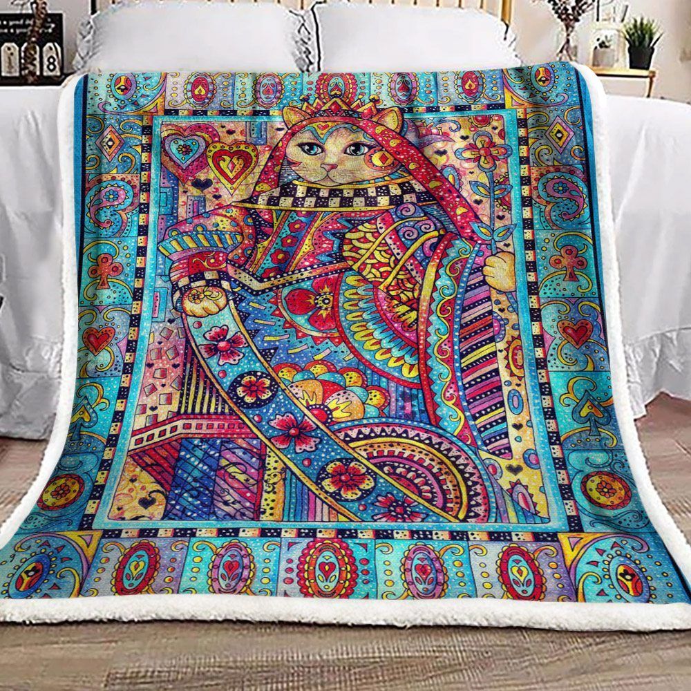 Cat Sherpa Fleece Blanket