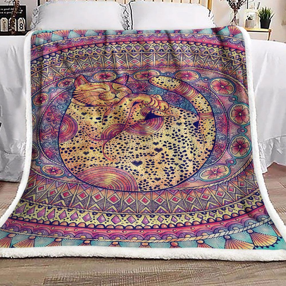 Cat Sherpa Fleece Blanket