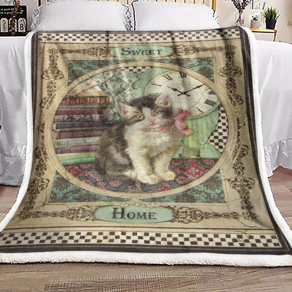 Cat Sherpa Fleece Blanket