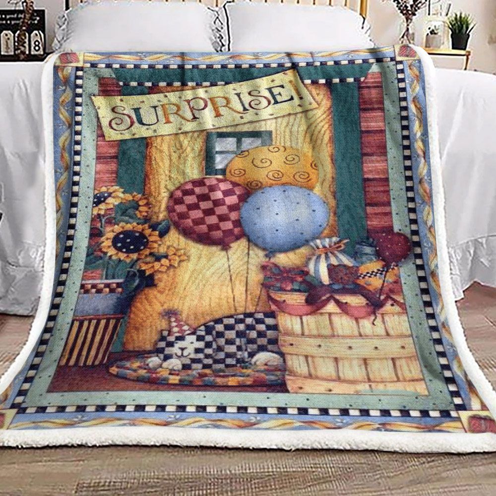 Cat Sherpa Fleece Blanket