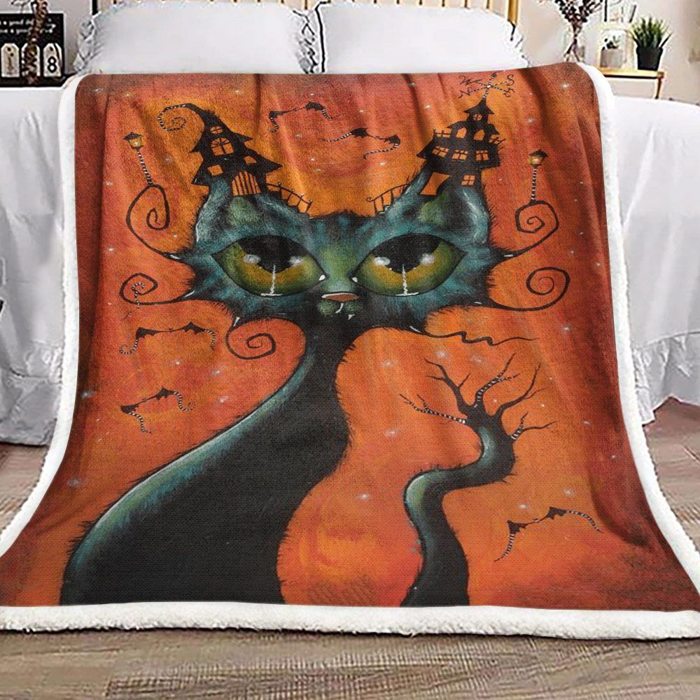 Cat Sherpa Fleece Blanket