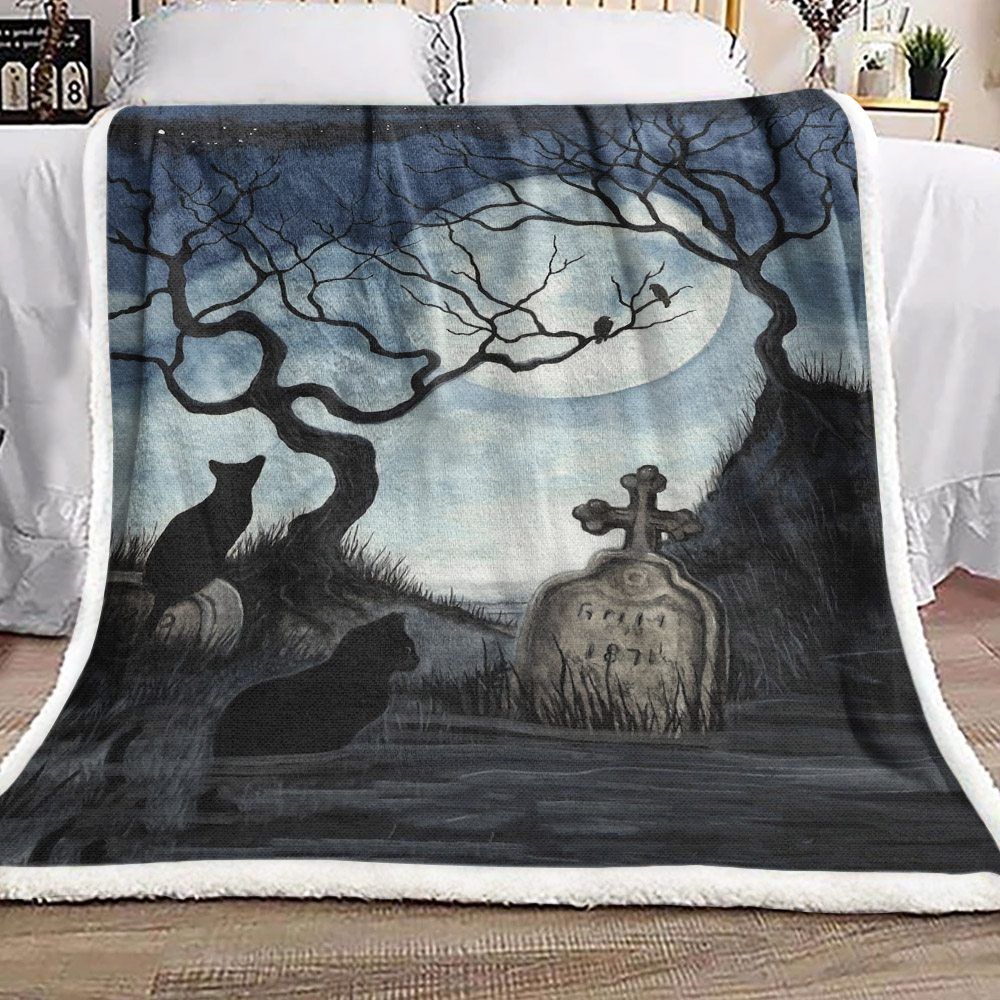Cat Sherpa Fleece Blanket