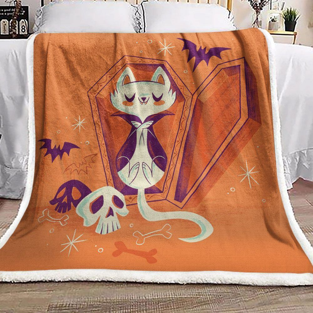 Cat Sherpa Fleece Blanket