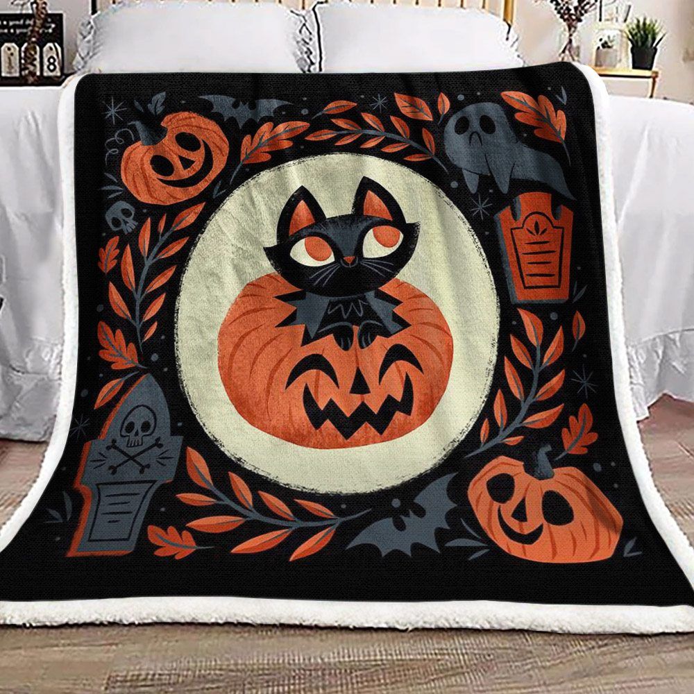 Cat Sherpa Fleece Blanket