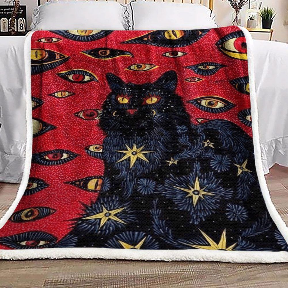 Cat Sherpa Fleece Blanket