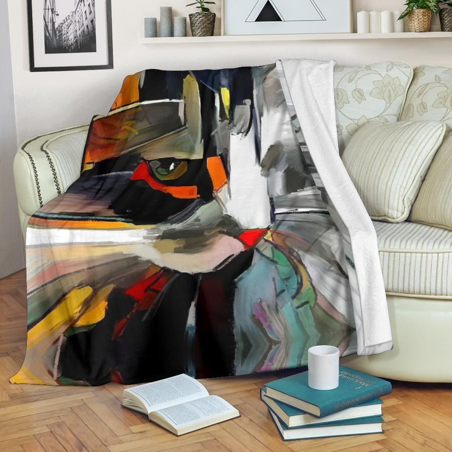 Cat Painting Sherpa Fleece Blanket