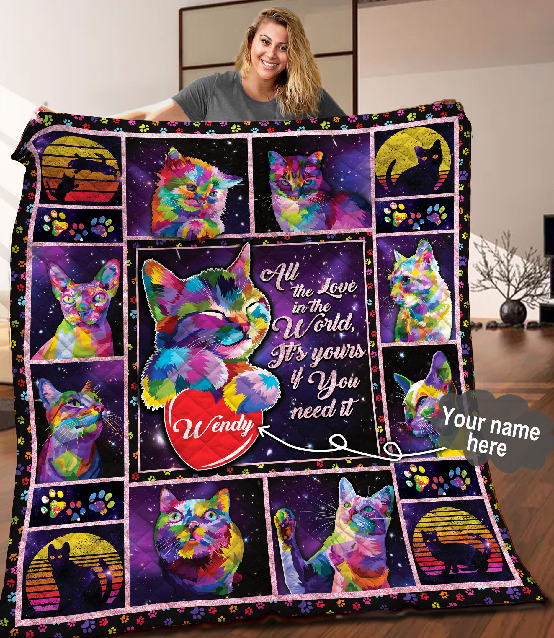Cat Personalized Quilt Blanket C9B100602TA