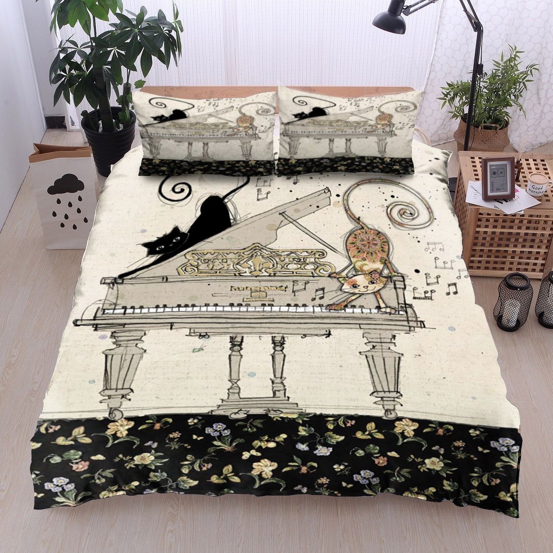 Cat Piano Bedding Set