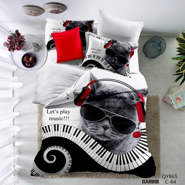 Cat Piano Bedding Set
