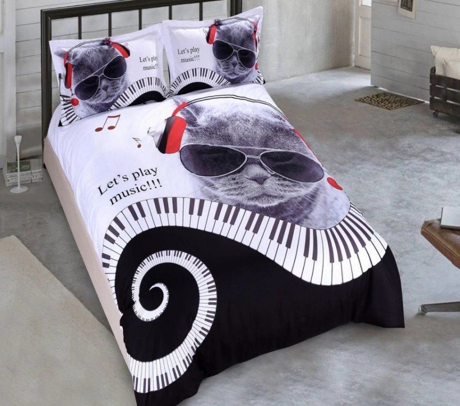 Cat Piano Bedding Set