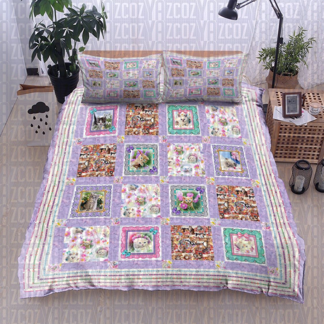 Cat Pink Bedding Set