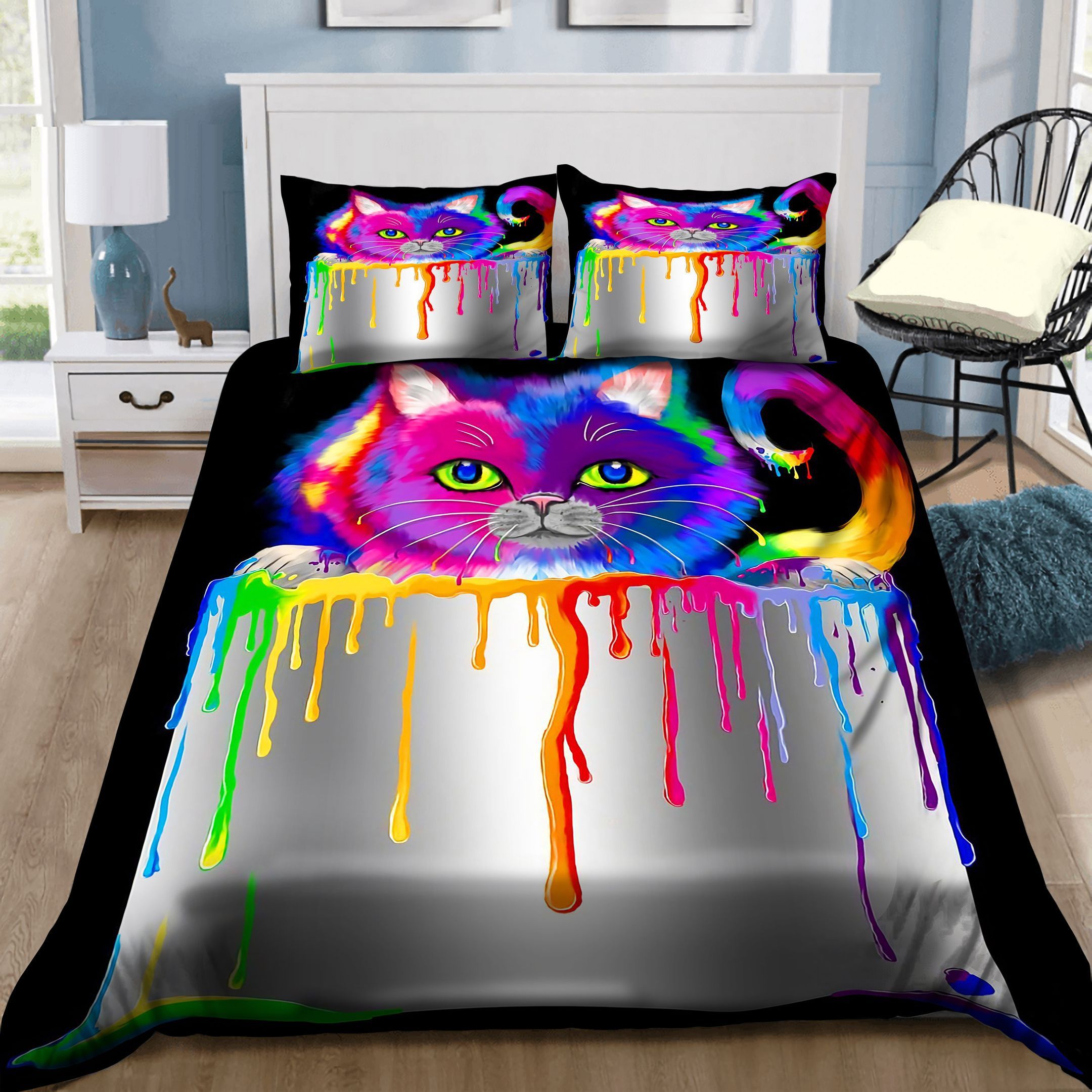 Cat Play With Color Bedding Set