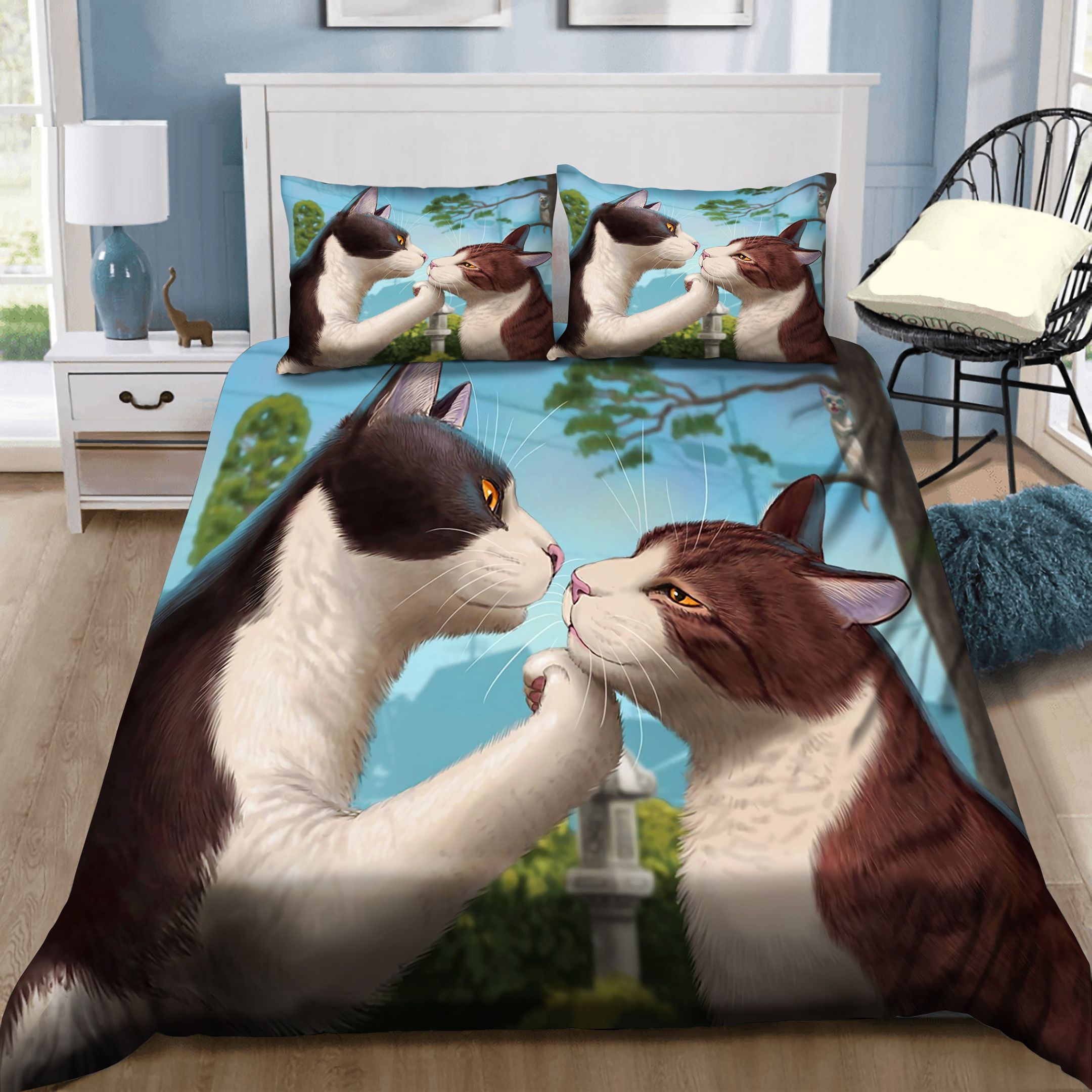 Cat Playing Together Do You Love Me Bedding Set