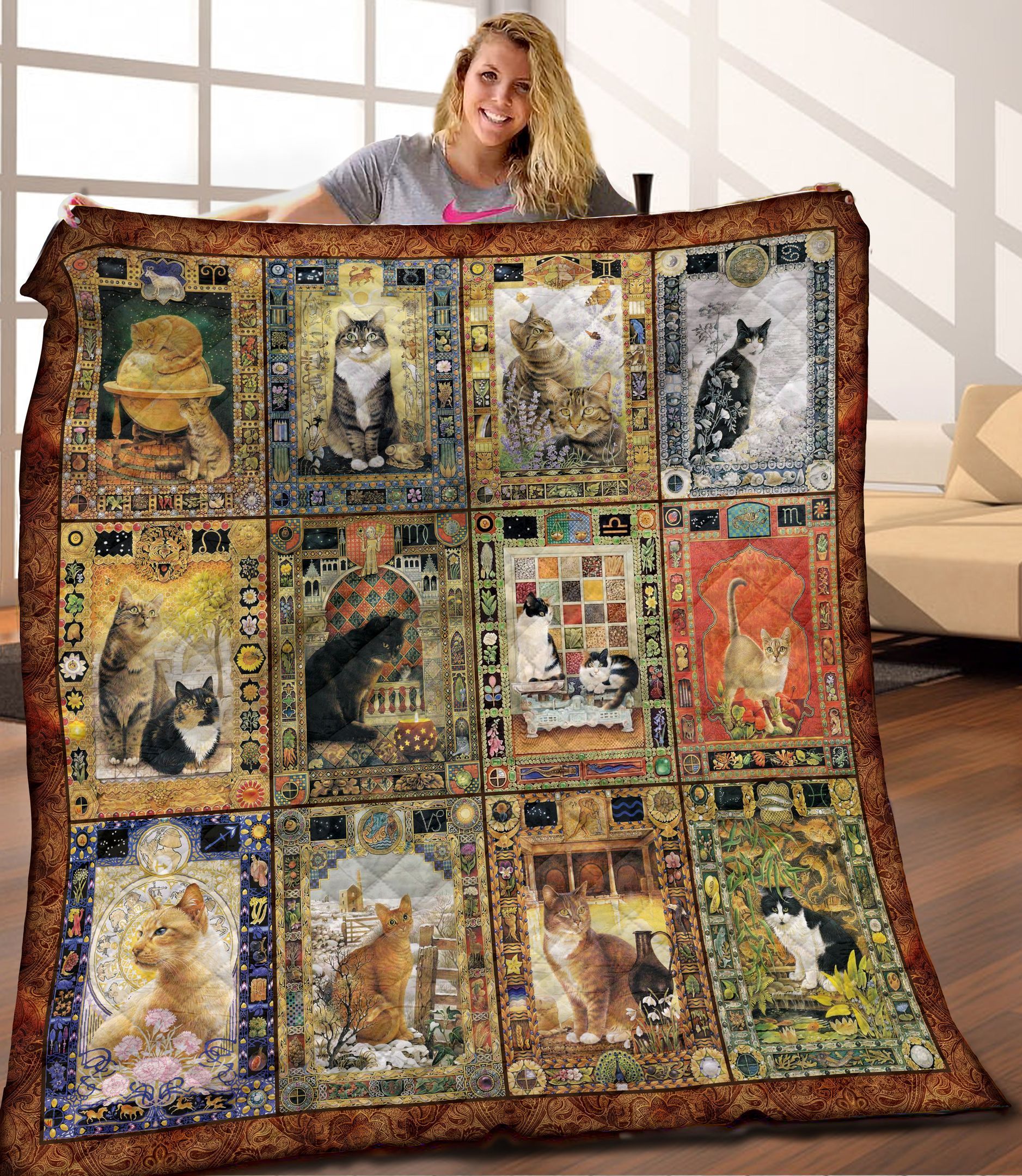 Cat Quilt Blanket C9B240201NM