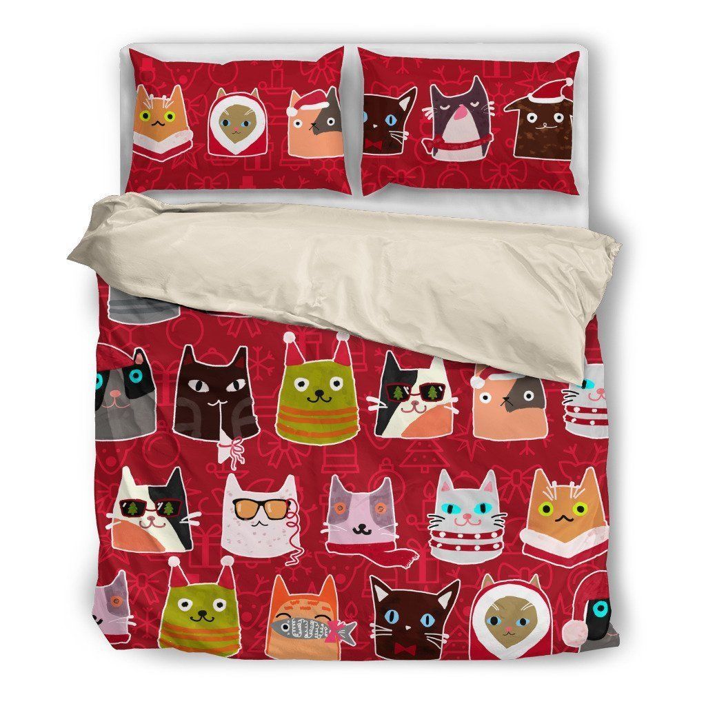 Cat Red Bedding Set