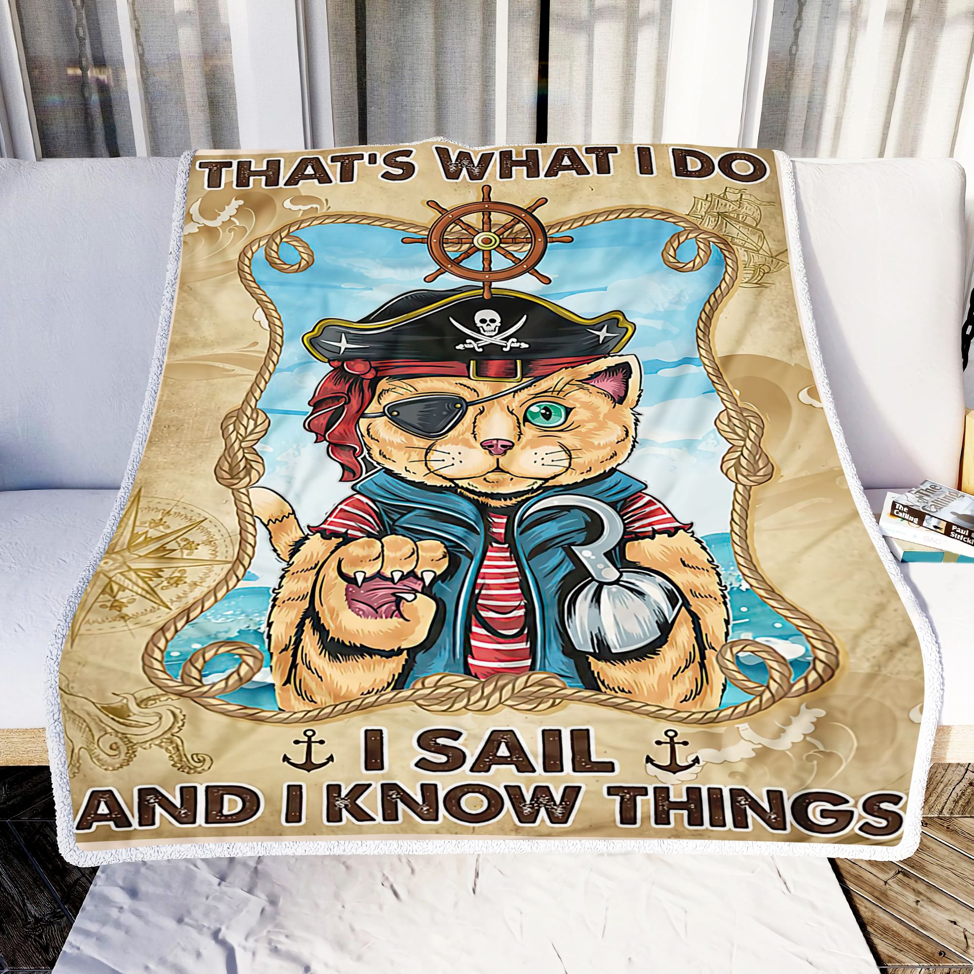 Cat Sailor Fleece Blanket