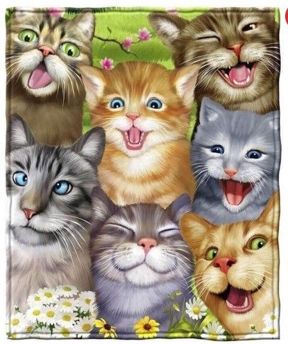 Cat Selfie Sherpa Fleece Blanket