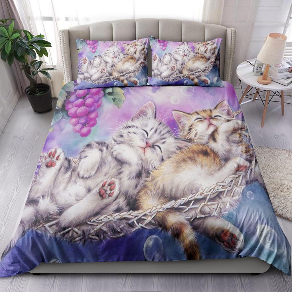 Cat Sleep On Grape Vines Bedding Set