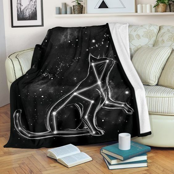 Cat Star Sherpa Fleece Blanket