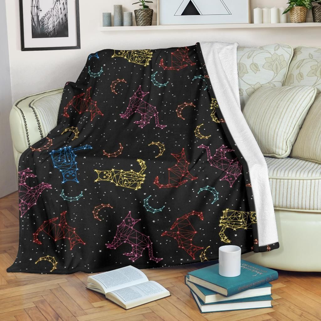 Cat Star Sherpa Fleece Blanket