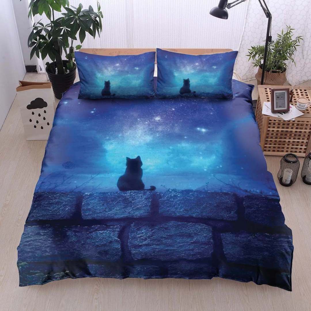 Cat Star Sky Bedding Set