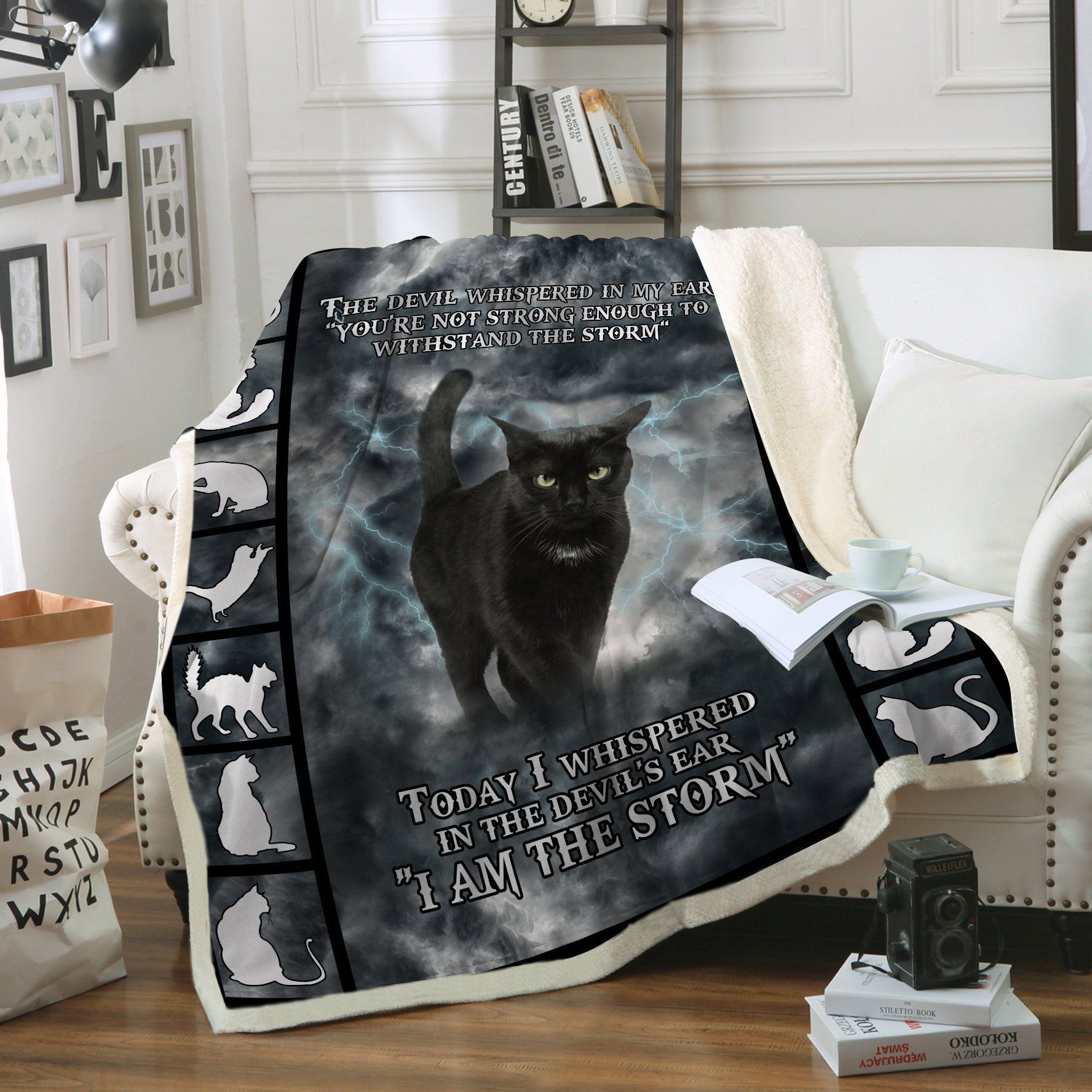 Cat Storm Sherpa Fleece Blanket
