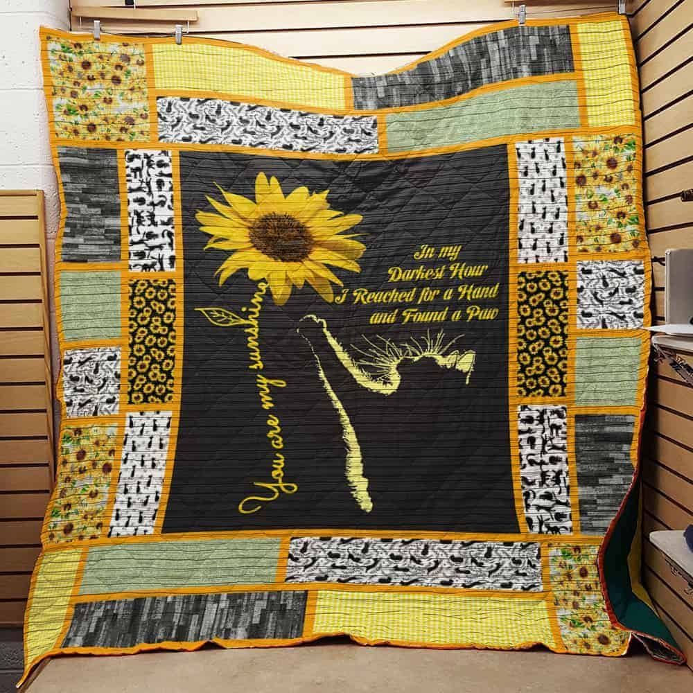 Cat Sunflower CLA1610764Q Quilt Blanket