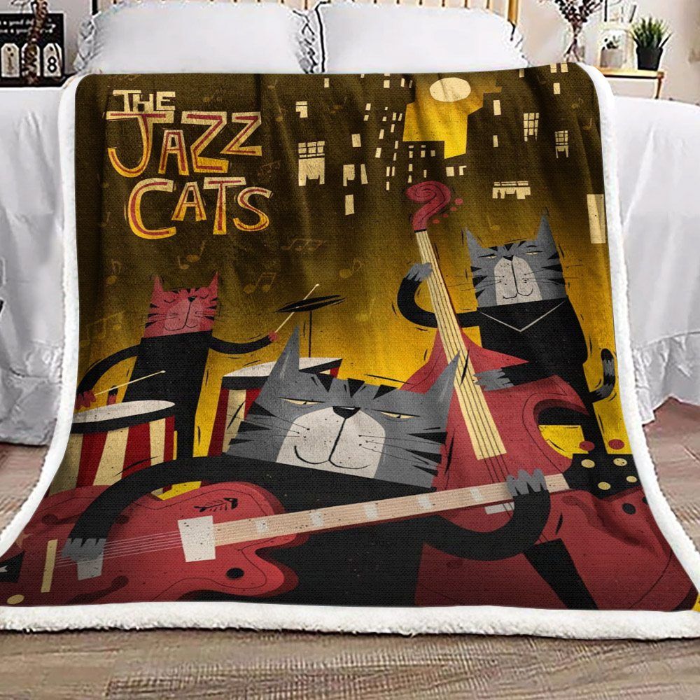 Cat The Artist Sherpa Fleece Blanket